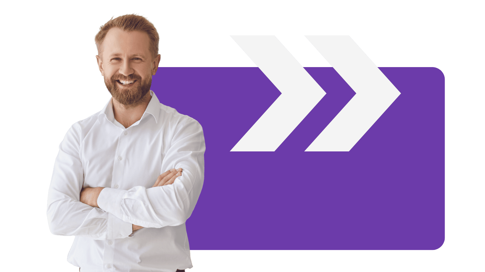 Man smiling with Better Broker Co branded background